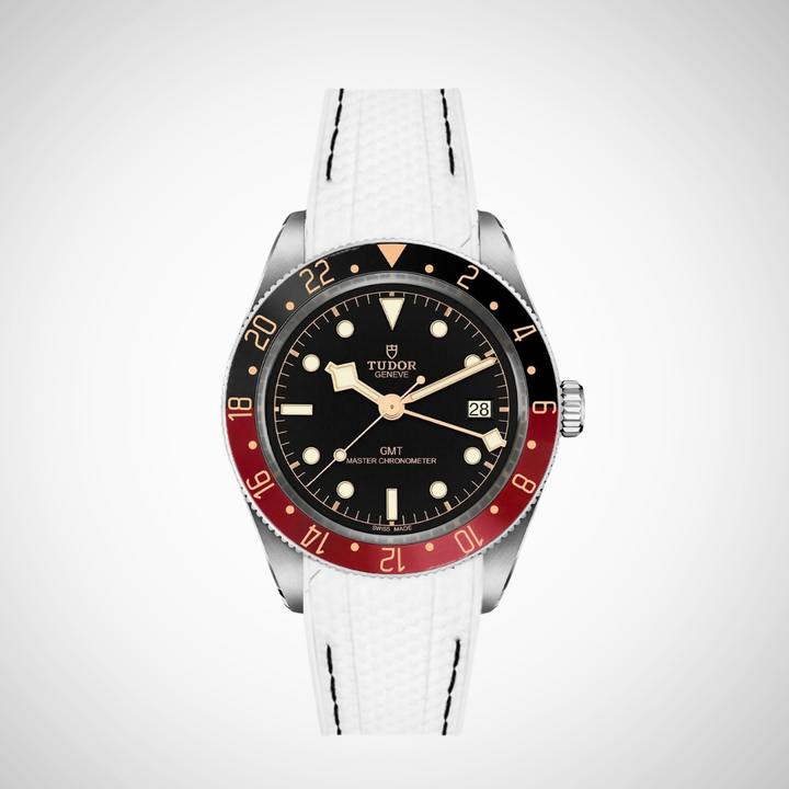 Rubber Flex Thread Curved Strap for Tudor Black Bay 58 GMT