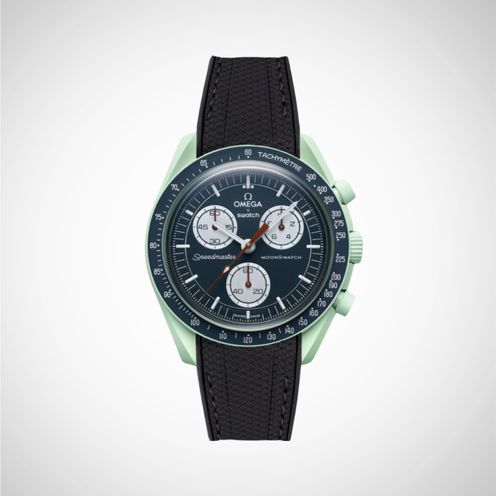 Rubber Flex Thread Curved Strap for Omega X Swatch MoonSwatch Mission on Earth