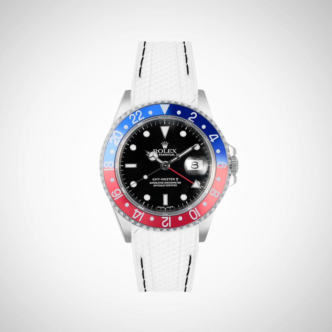 Rubber Flex Thread Curved Strap for Rolex GMT Master II 16710 Pepsi