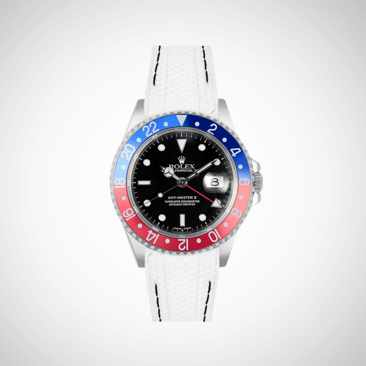Rubber Flex Thread Curved Strap for Rolex GMT Master II 16710 Pepsi