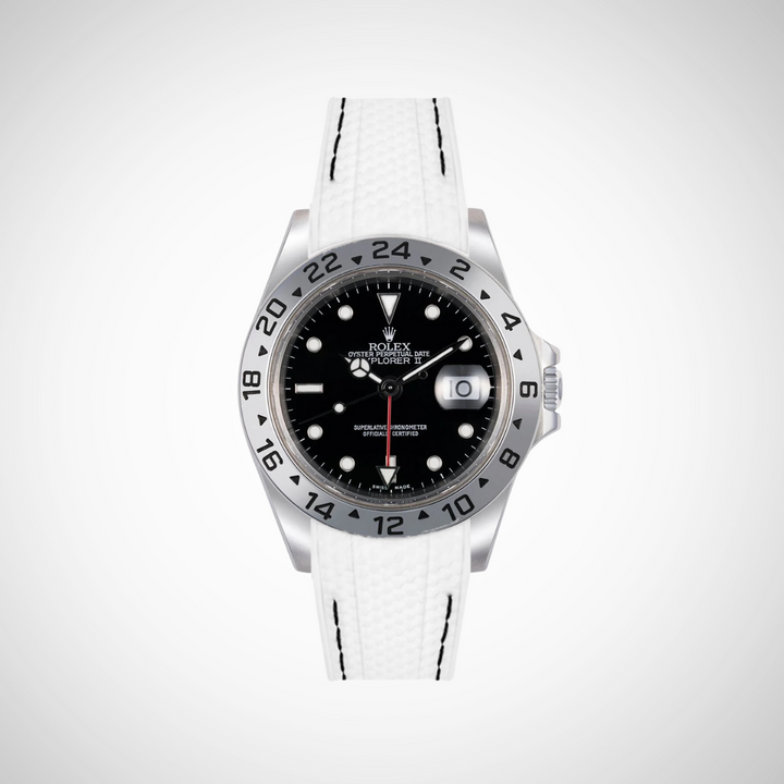 Rubber Flex Thread Curved Strap for Rolex Explorer II 16570