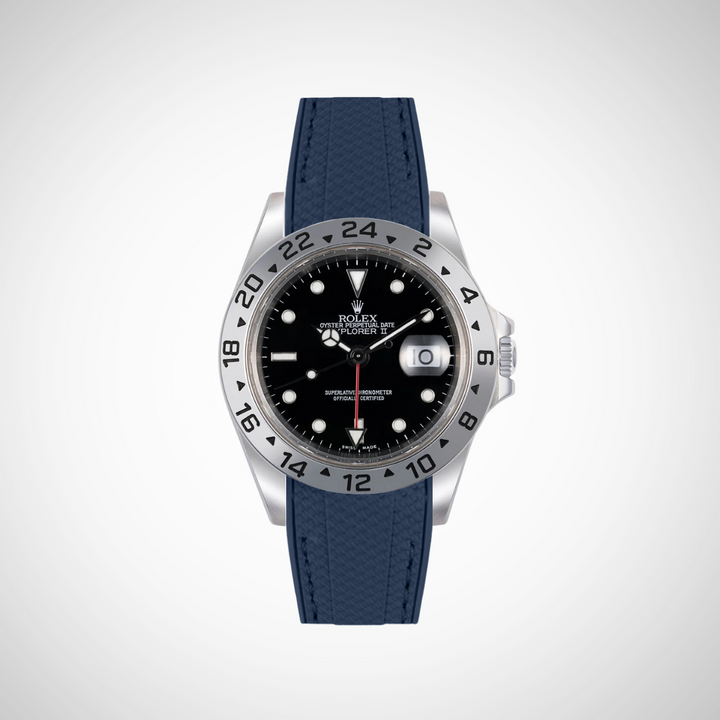 Rubber Flex Thread Curved Strap for Rolex Explorer II 16570