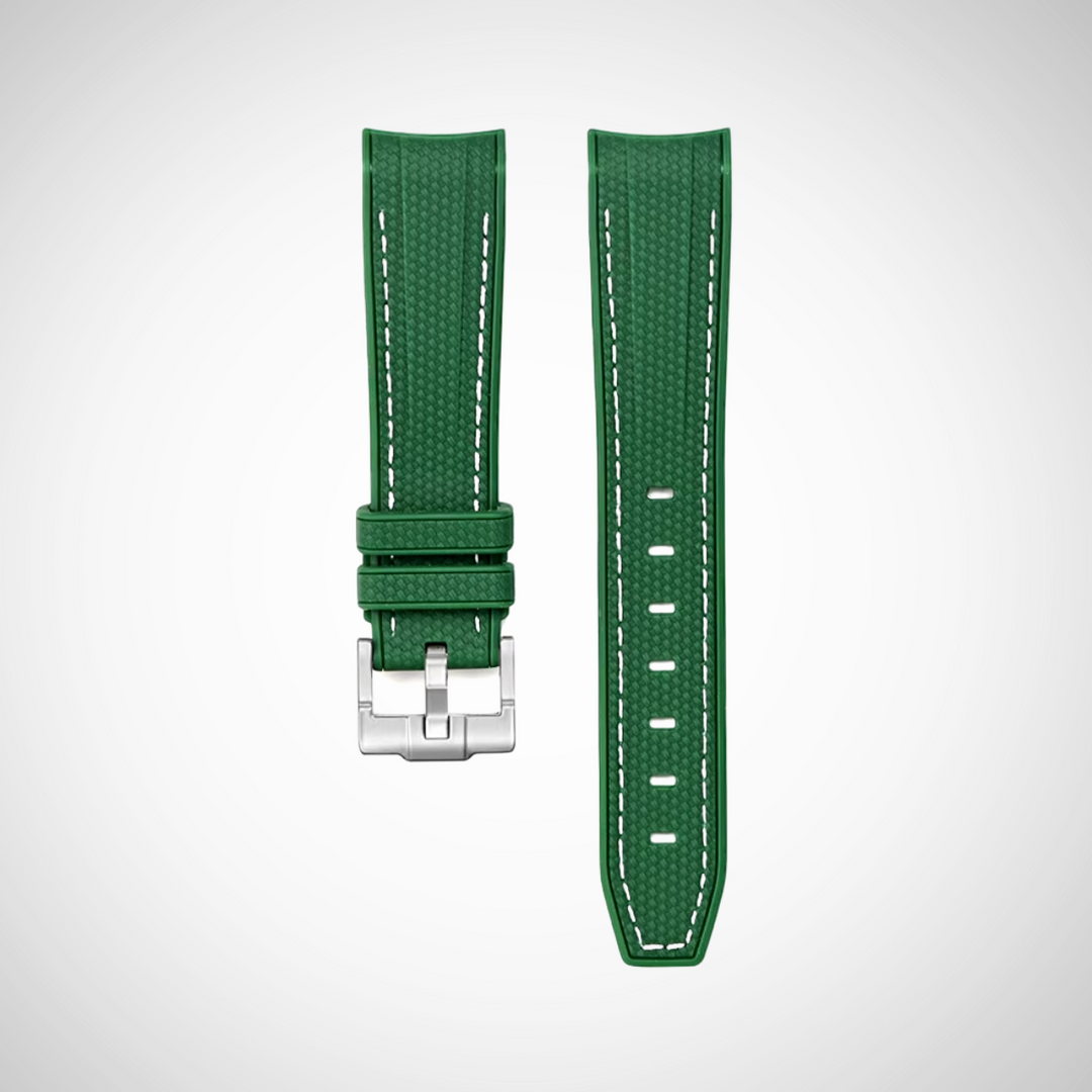 Rubber Flex Thread Curved Strap for Omega X Swatch MoonSwatch Mission to Mercury