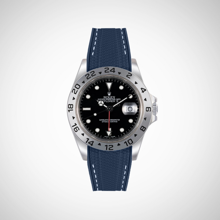 Rubber Flex Thread Curved Strap for Rolex Explorer II 16570