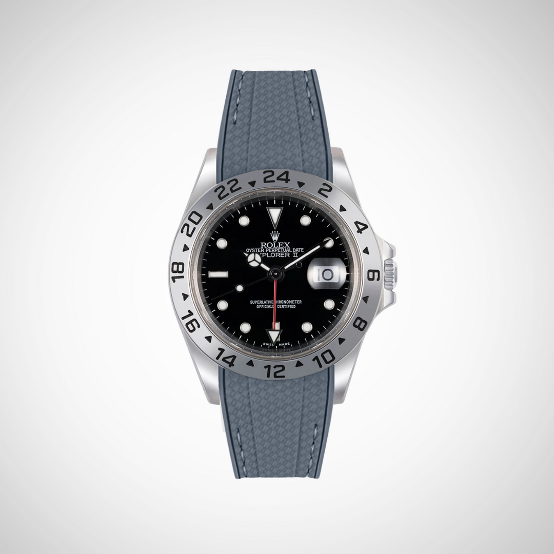 Rubber Flex Thread Curved Strap for Rolex Explorer II 16570