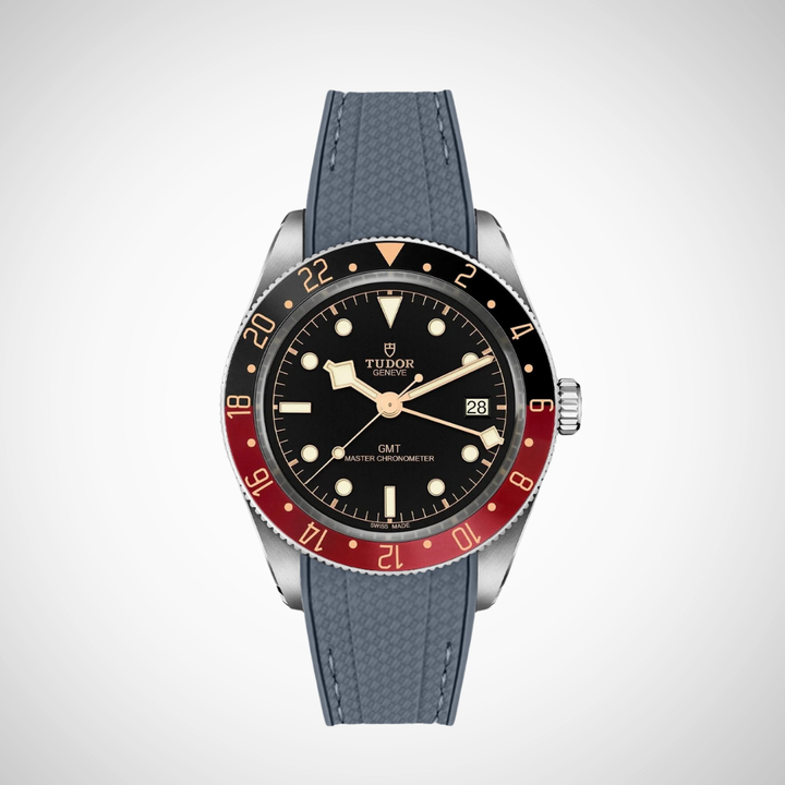 Rubber Flex Thread Curved Strap for Tudor Black Bay 58 GMT