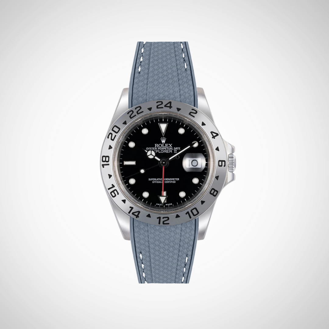 Rubber Flex Thread Curved Strap for Rolex Explorer II 16570