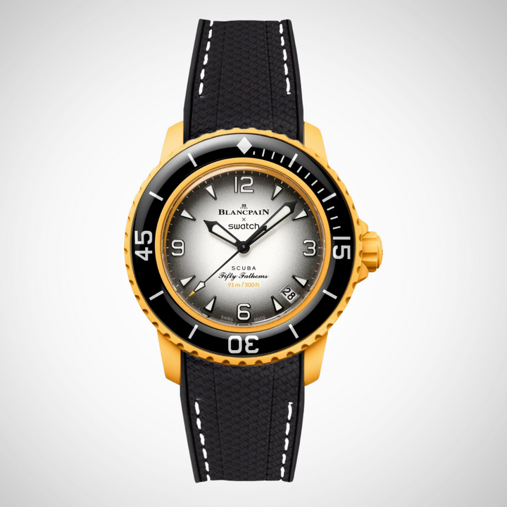 Rubber Flex Thread Curved Strap for Blancpain X Swatch Pacific Ocean