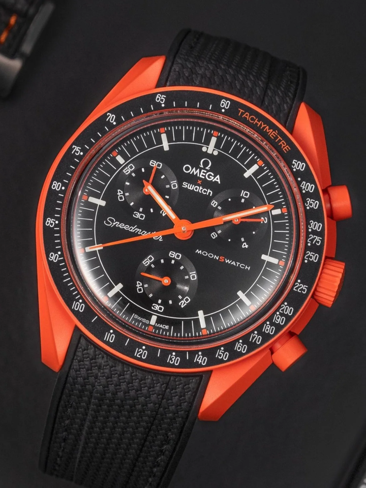 Rubber Flex Thread Curved Strap for Omega X Swatch MoonSwatch Mission on Earth
