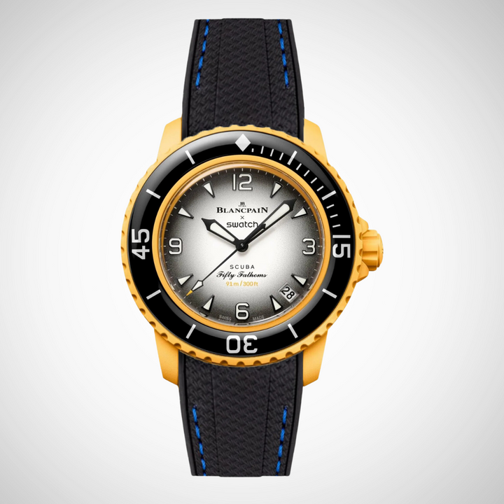 Rubber Flex Thread Curved Strap for Blancpain X Swatch Pacific Ocean