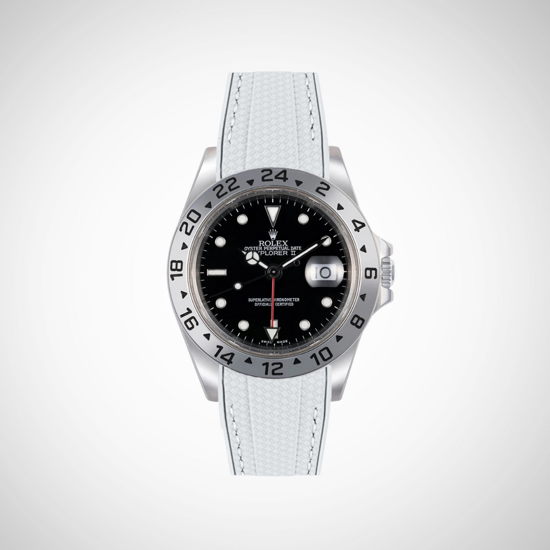 Rubber Flex Thread Curved Strap for Rolex Explorer II 16570