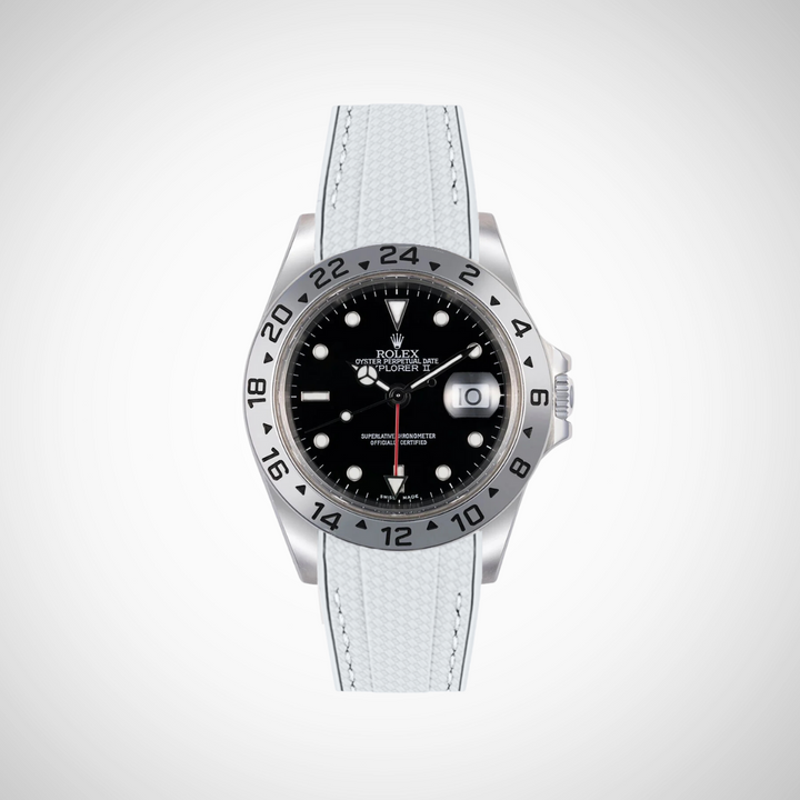 Rubber Flex Thread Curved Strap for Rolex Explorer II 16570