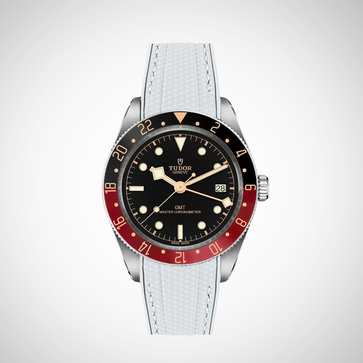 Rubber Flex Thread Curved Strap for Tudor Black Bay 58 GMT