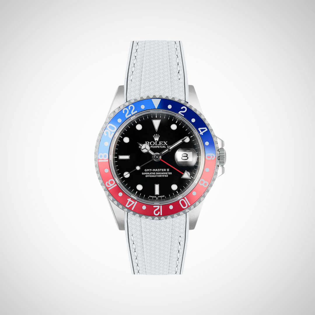 Rubber Flex Thread Curved Strap for Rolex GMT Master II 16710 Pepsi