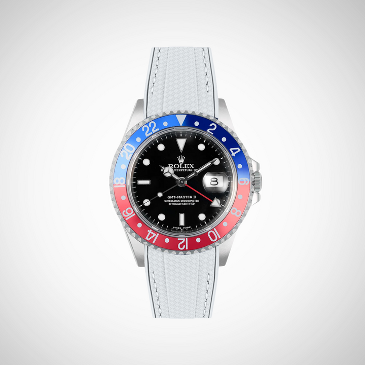 Rubber Flex Thread Curved Strap for Rolex GMT Master II 16710 Pepsi