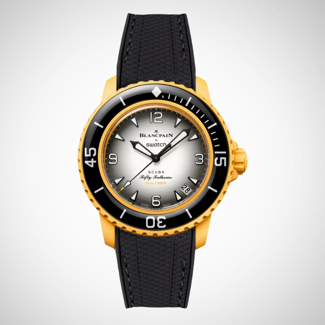 Rubber Flex Thread Curved Strap for Blancpain X Swatch Pacific Ocean