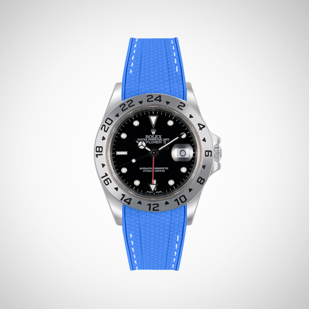 Rubber Flex Thread Curved Strap for Rolex Explorer II 16570