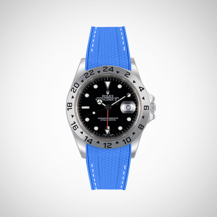 Rubber Flex Thread Curved Strap for Rolex Explorer II 16570