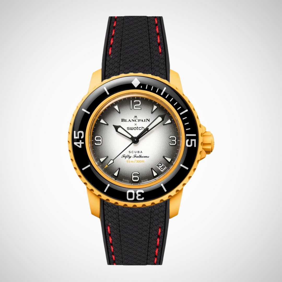 Rubber Flex Thread Curved Strap for Blancpain X Swatch Pacific Ocean
