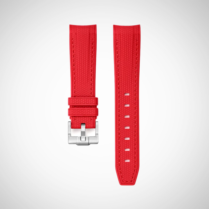 Rubber Flex Thread Curved Strap for Omega X Swatch MoonSwatch Mission to Mercury