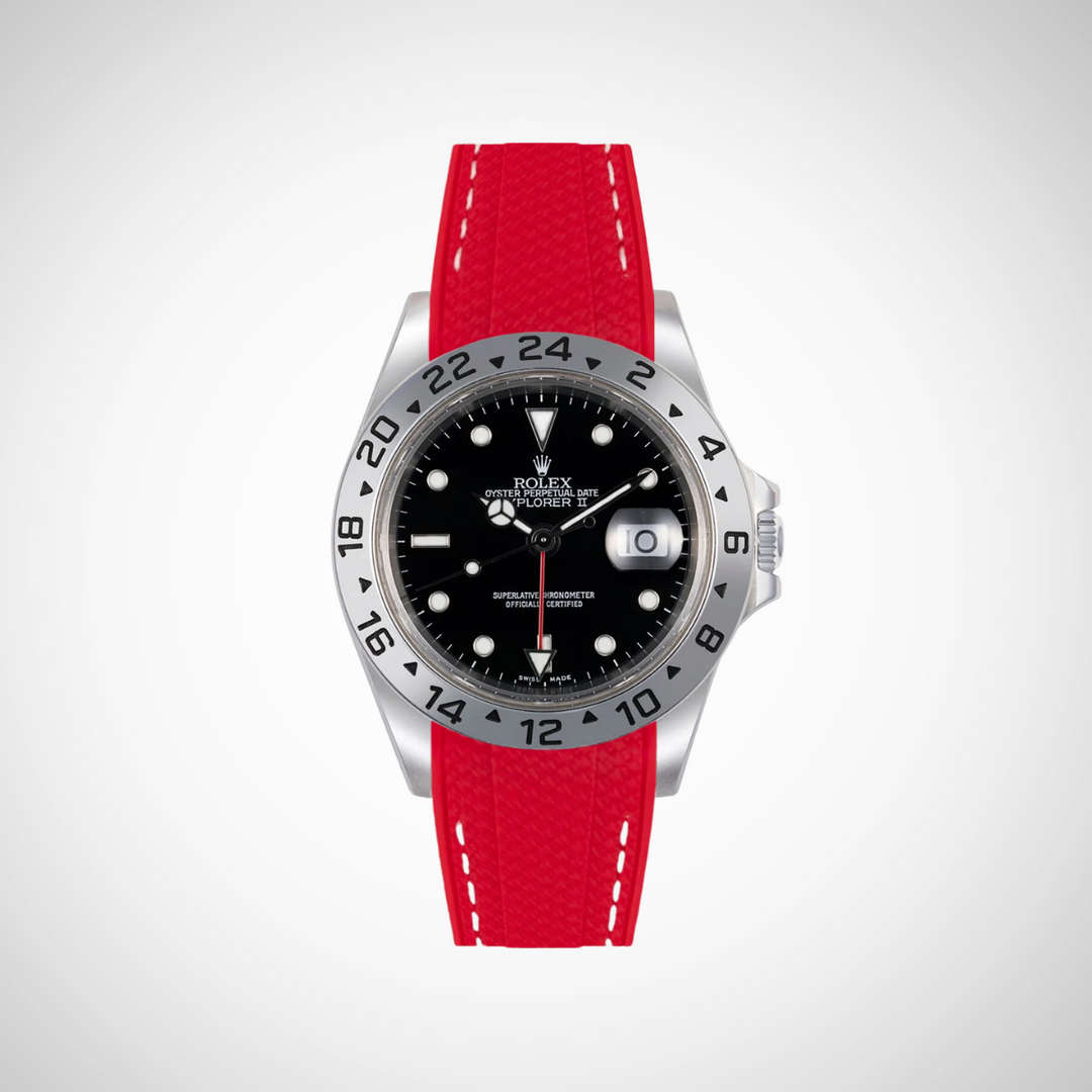 Rubber Flex Thread Curved Strap for Rolex Explorer II 16570