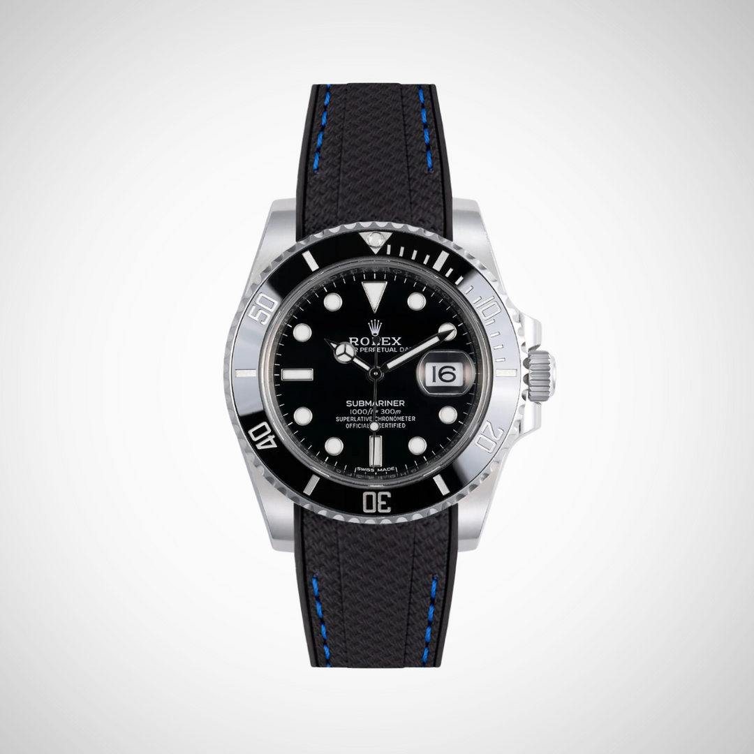 Rubber Flex Thread Curved Strap for Rolex Submariner