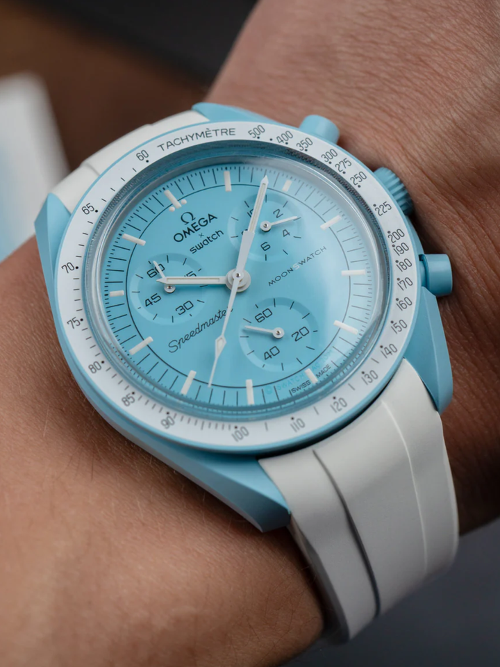 FKM Rubber Curved Strap for Omega X Swatch MoonSwatch Mission to Pluto
