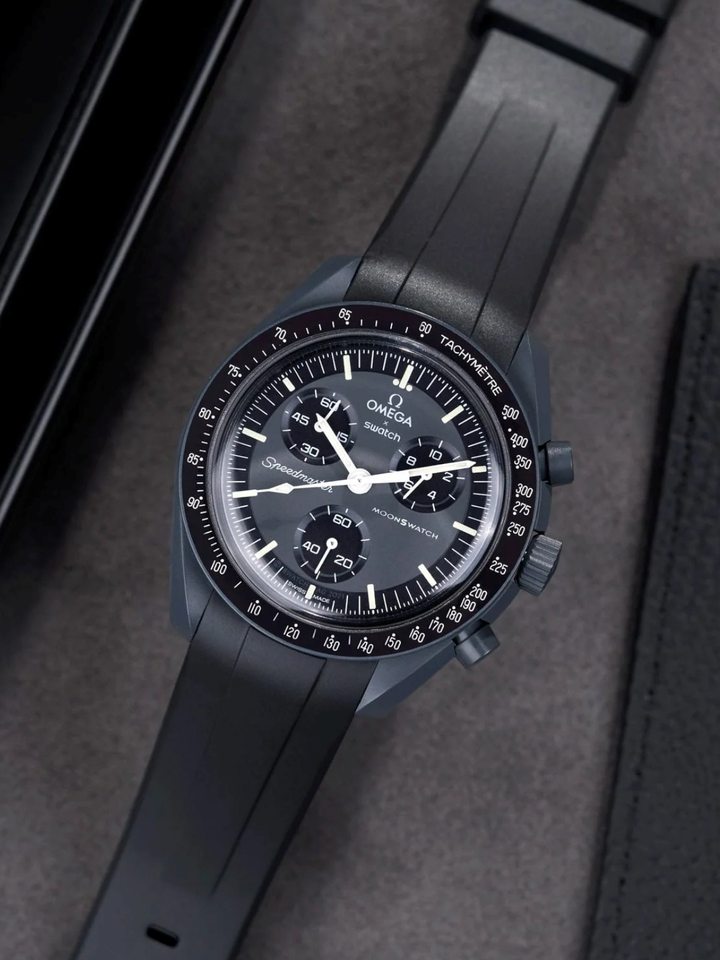 FKM Rubber Curved Strap for Omega X Swatch MoonSwatch Mission to Mercury