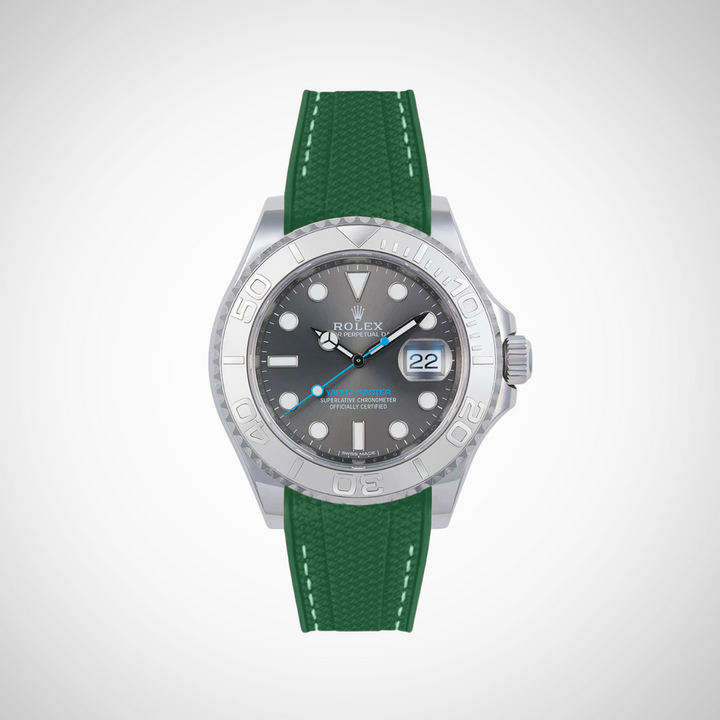 Rubber Flex Thread Curved Strap for Rolex Yacht-Master