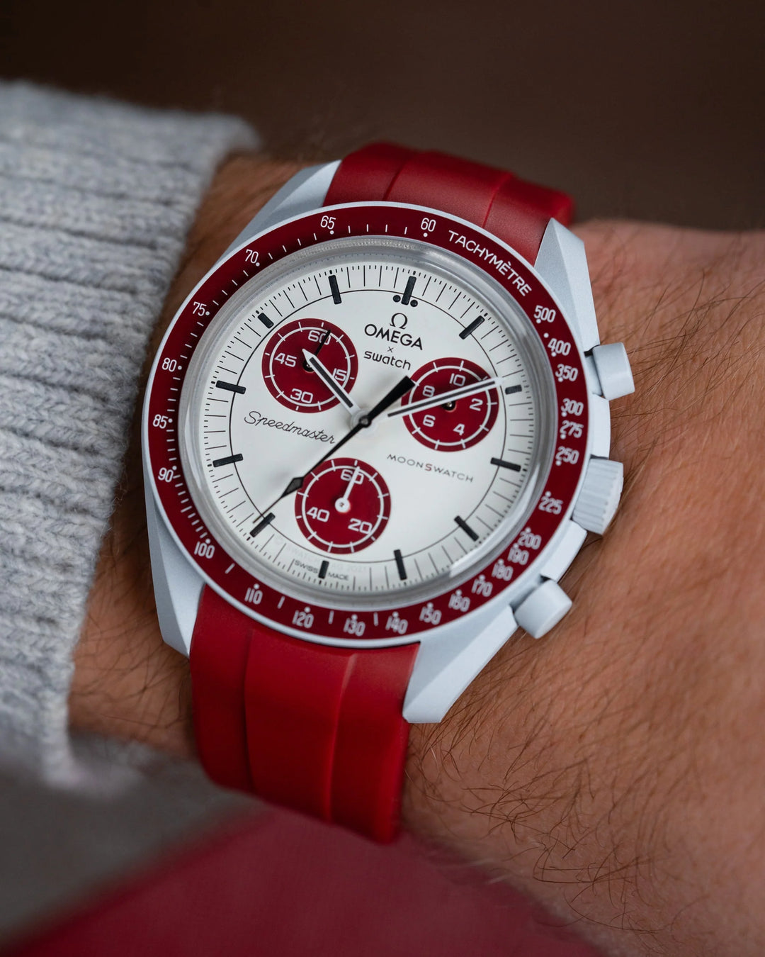 FKM Rubber Curved Strap for Omega X Swatch MoonSwatch Mission to Pluto