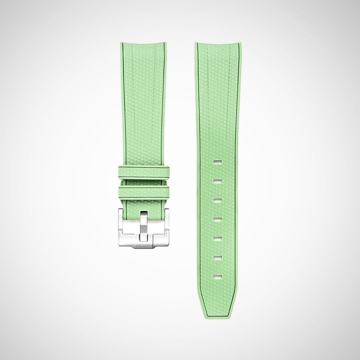 Rubber Flex Thread 20mm Curved Strap - Mint Green