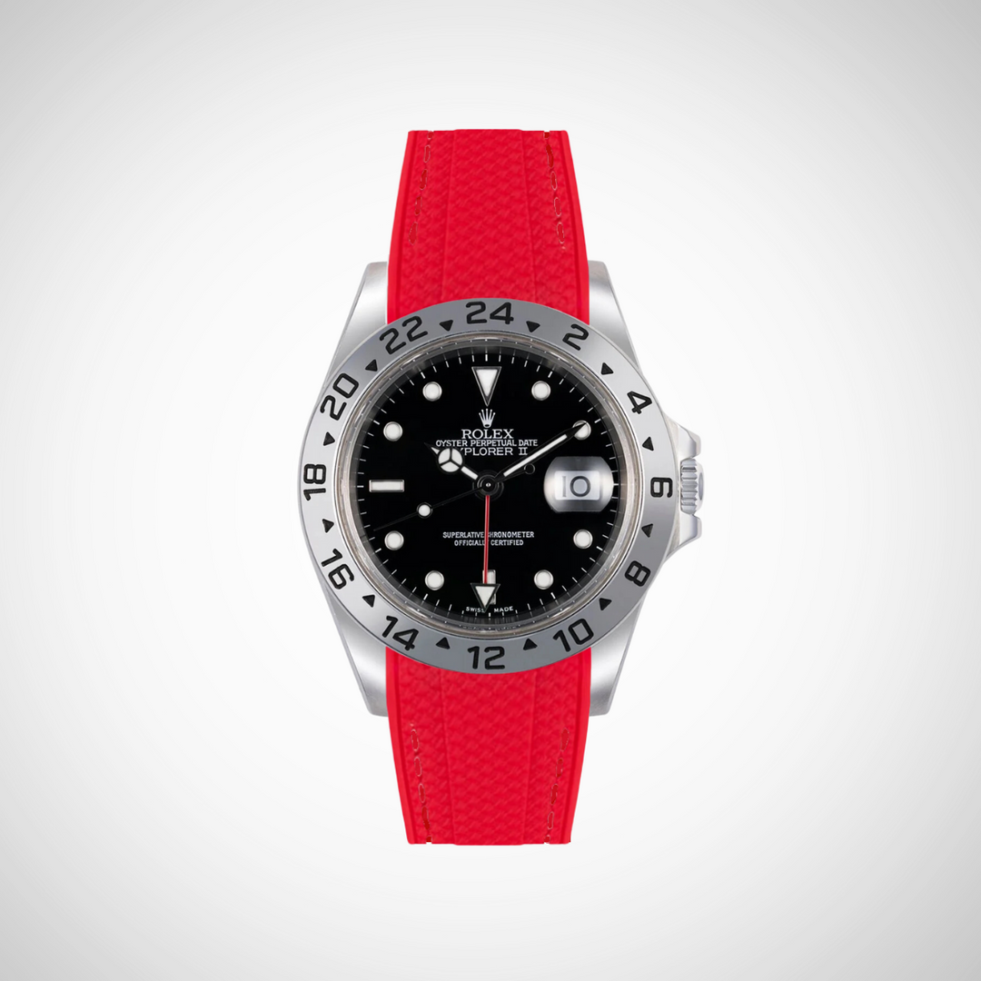 Rubber Flex Thread Curved Strap for Rolex Explorer II 16570