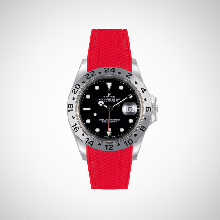 Rubber Flex Thread Curved Strap for Rolex Explorer II 16570