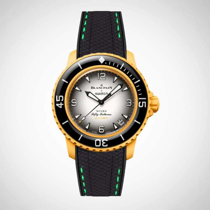 Rubber Flex Thread Curved Strap for Blancpain X Swatch Pacific Ocean