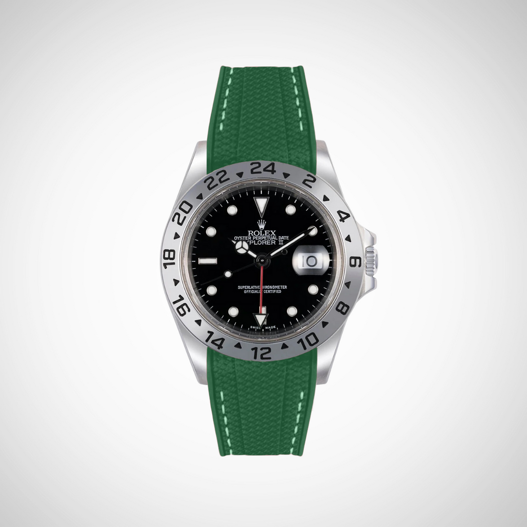 Rubber Flex Thread Curved Strap for Rolex Explorer II 16570