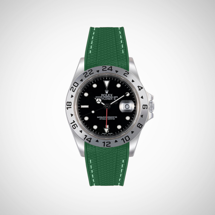 Rubber Flex Thread Curved Strap for Rolex Explorer II 16570