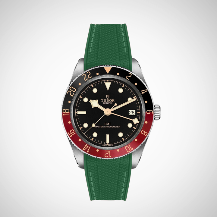 Rubber Flex Thread Curved Strap for Tudor Black Bay 58 GMT
