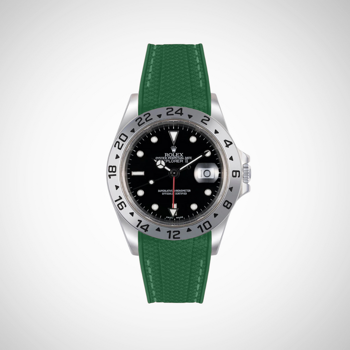 Rubber Flex Thread Curved Strap for Rolex Explorer II 16570