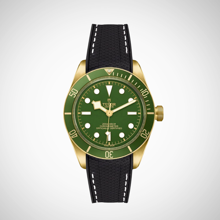 Rubber Flex Thread Curved Strap for Tudor Black Bay 58 18K