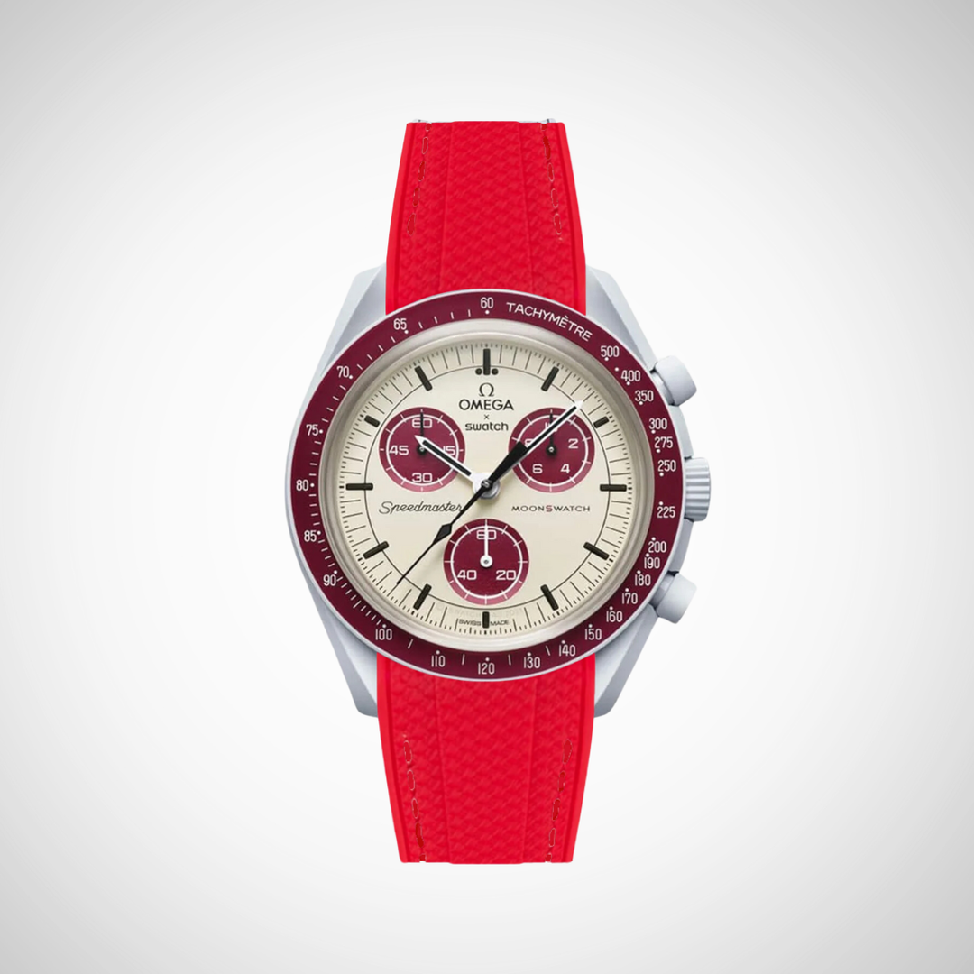 Rubber Flex Thread Curved Strap for Omega X Swatch MoonSwatch Mission to Pluto