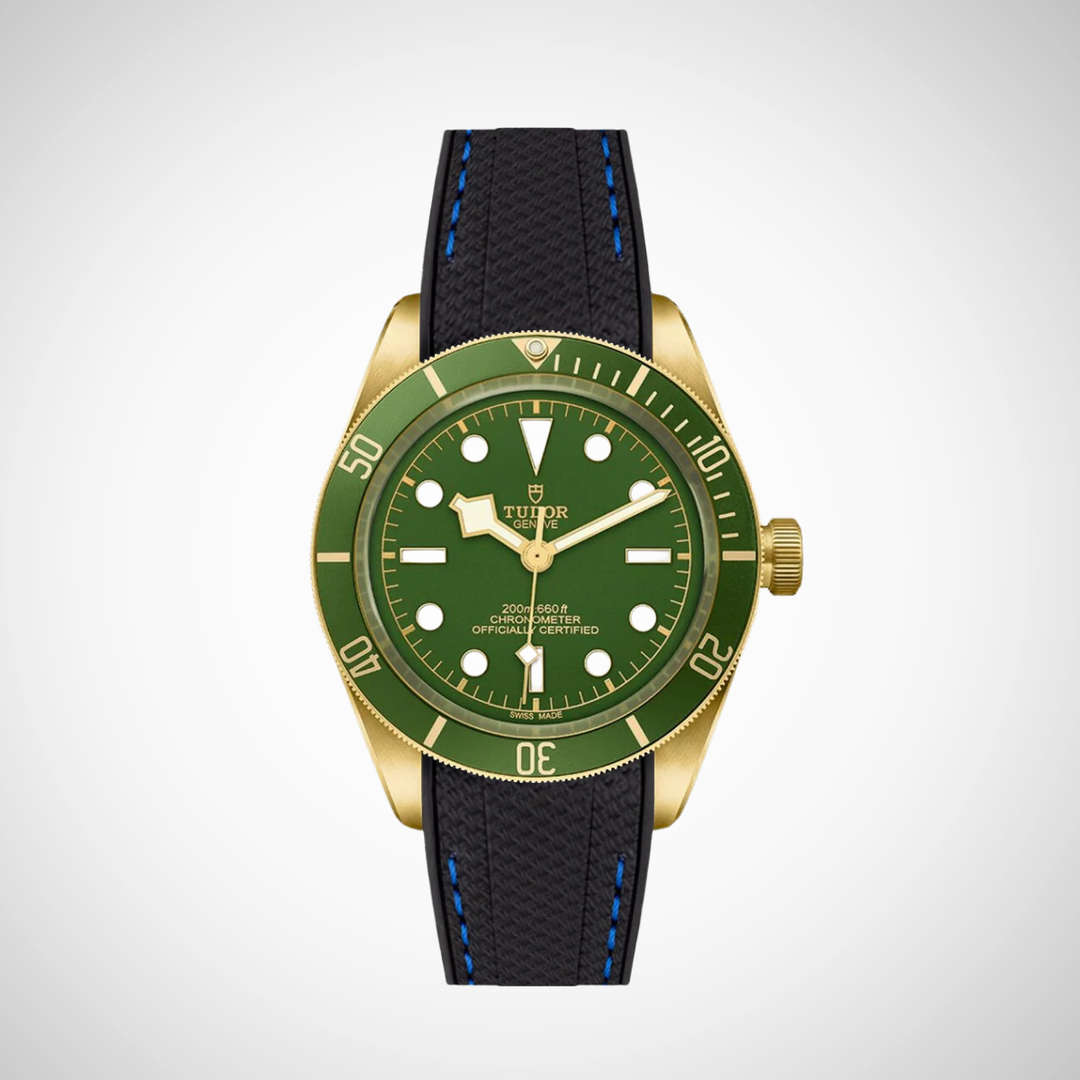 Rubber Flex Thread Curved Strap for Tudor Black Bay 58 18K