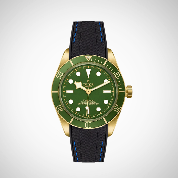 Rubber Flex Thread Curved Strap for Tudor Black Bay 58 18K