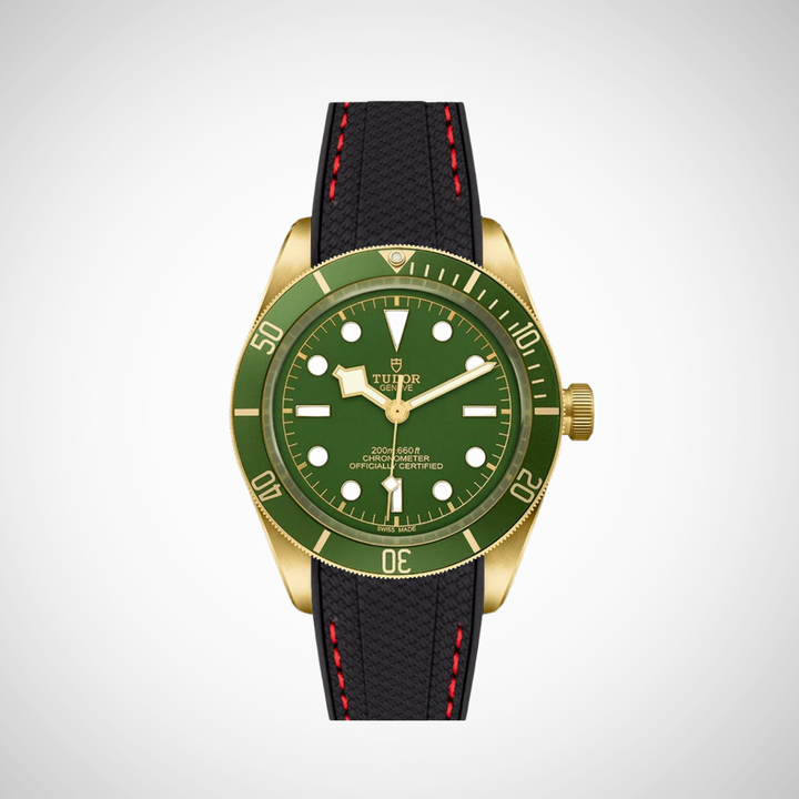 Rubber Flex Thread Curved Strap for Tudor Black Bay 58 18K
