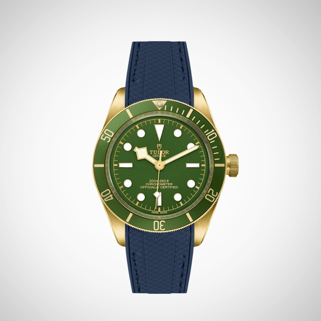Rubber Flex Thread Curved Strap for Tudor Black Bay 58 18K
