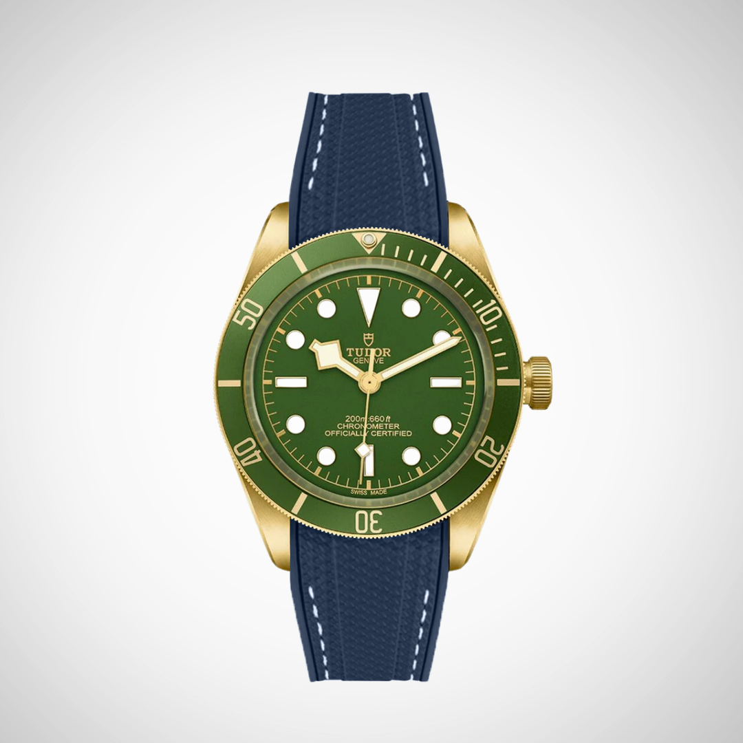 Rubber Flex Thread Curved Strap for Tudor Black Bay 58 18K