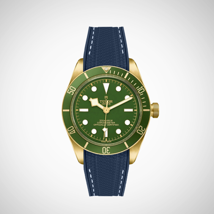 Rubber Flex Thread Curved Strap for Tudor Black Bay 58 18K