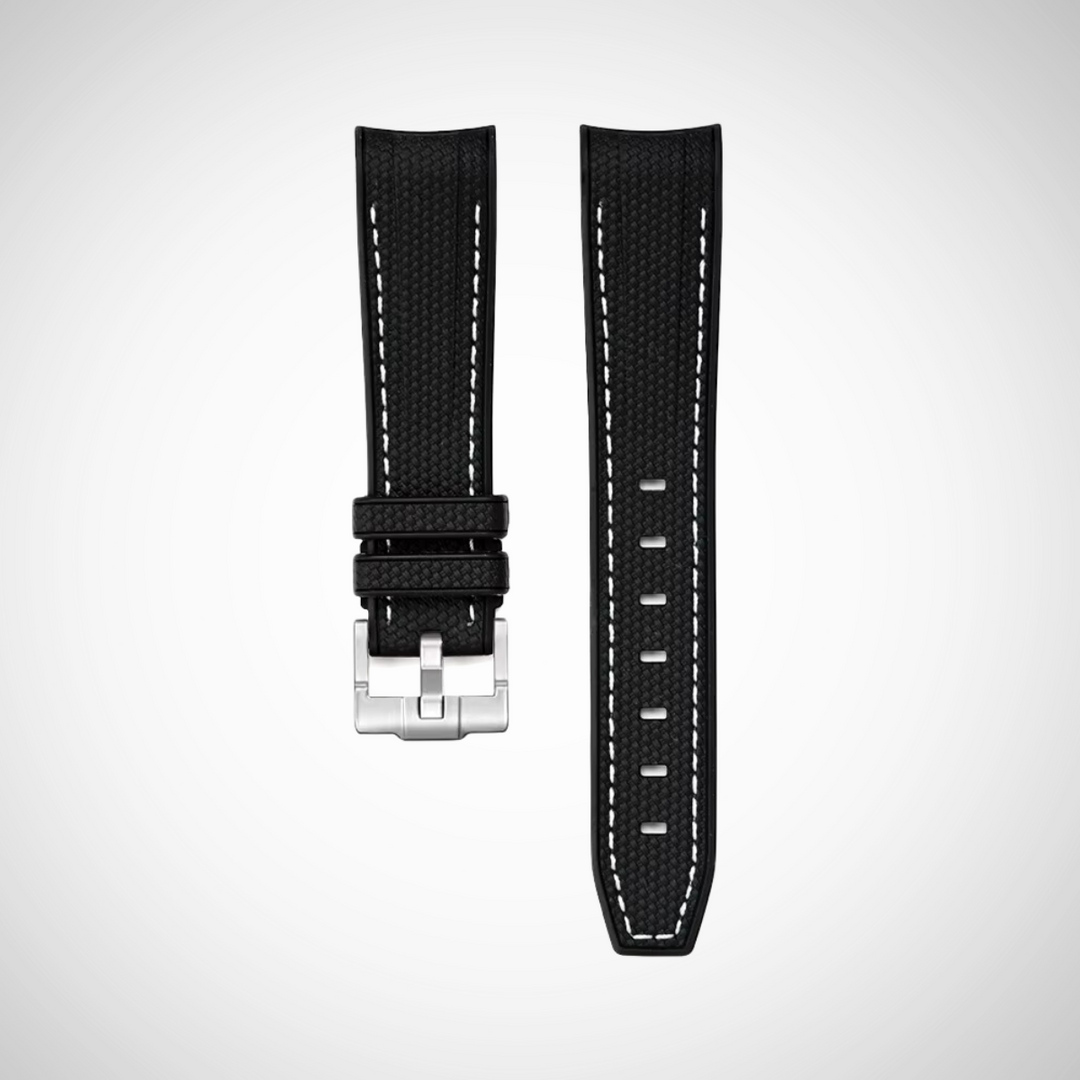 Rubber Flex Thread Curved Strap for Omega X Swatch MoonSwatch New Moon