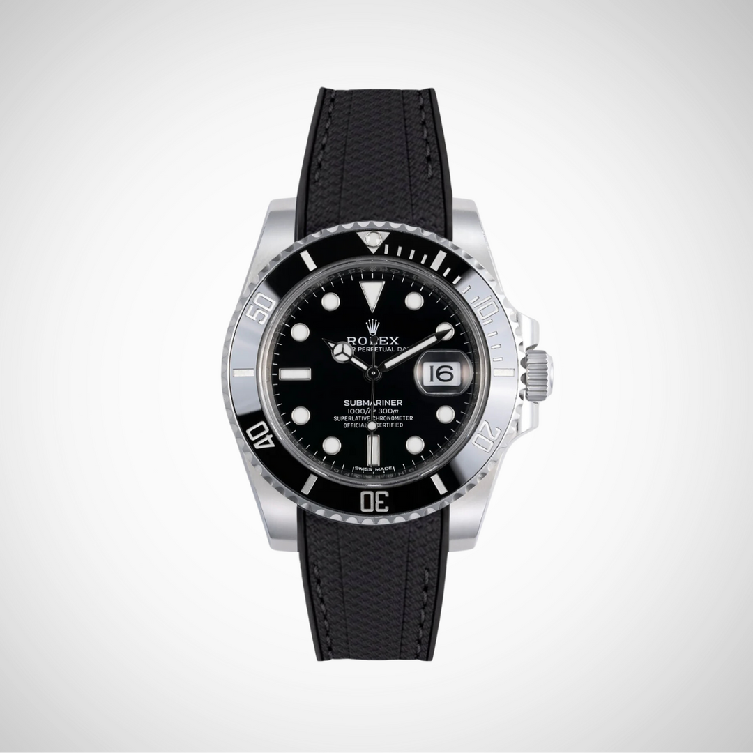 Rubber Flex Thread Curved Strap for Rolex Submariner
