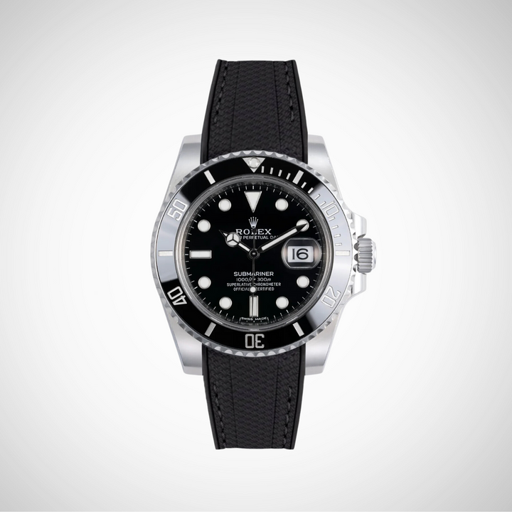 Rubber Flex Thread Curved Strap for Rolex Submariner