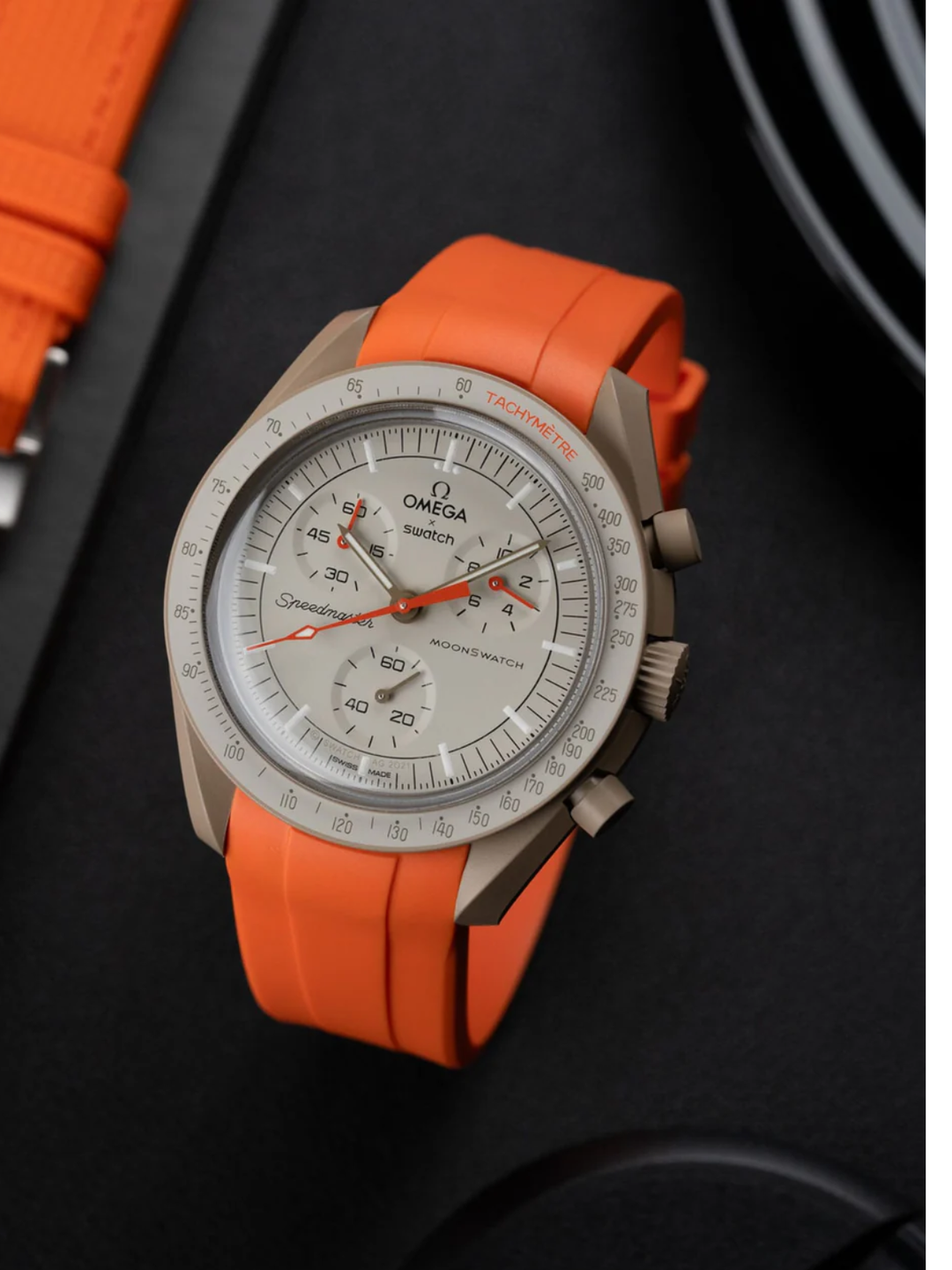 FKM Rubber Curved Strap for Omega X Swatch MoonSwatch Mission to the Moon